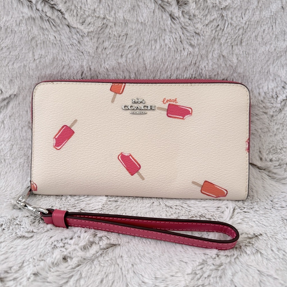 Coach Popsicle zippered wristlet wallet